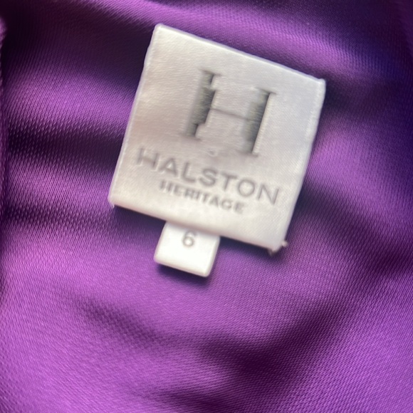 Halston Heritage NWOT Purple Draped Evening Dress Women’s Size 6 S Small Viscose - Picture 9 of 11